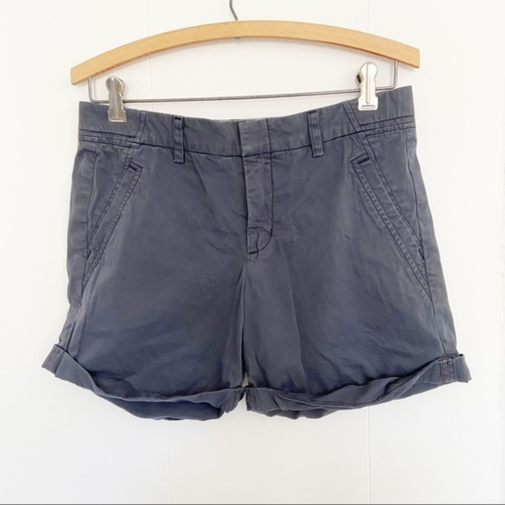 Vince grey blue cuffed chino cotton shorts women’s 4